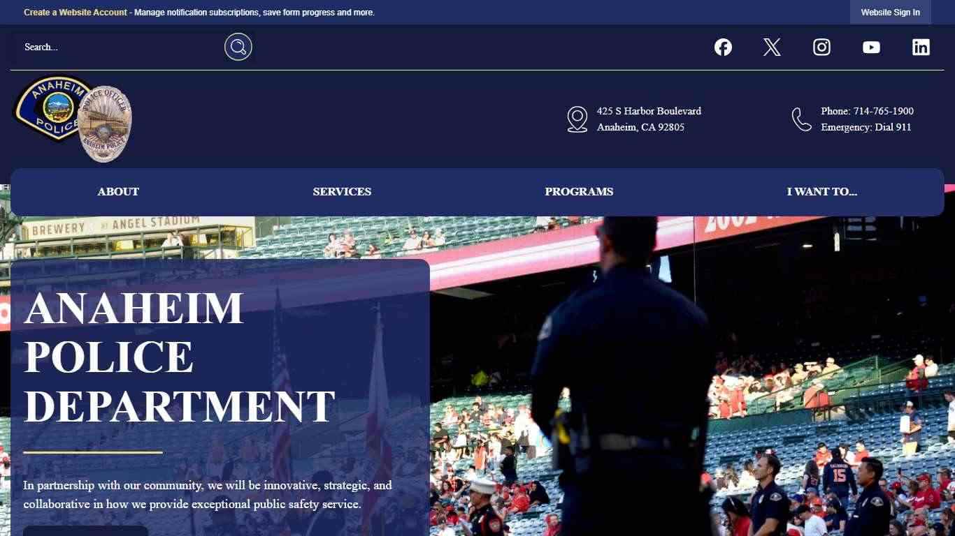 Anaheim Police, CA | Official Website
